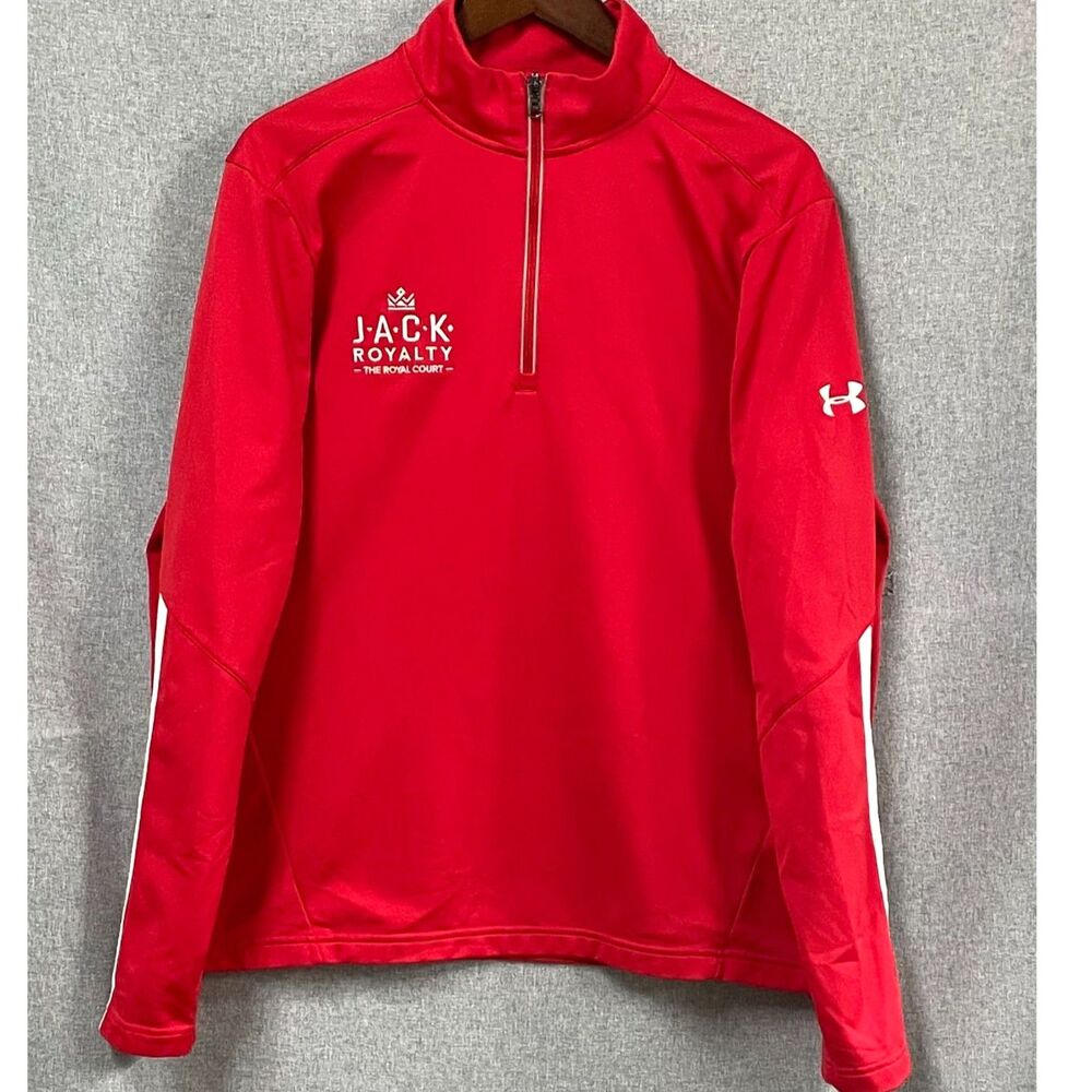 Under Armour Men’s Large Red 1/4 Zip Jack Royalty Performance Pullover